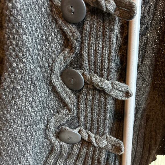 Inis Craft 100% Merino Wool Made in Ireland Cardigan Dark Gray Size M - Picture 2 of 6